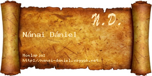 Nánai Dániel névjegykártya